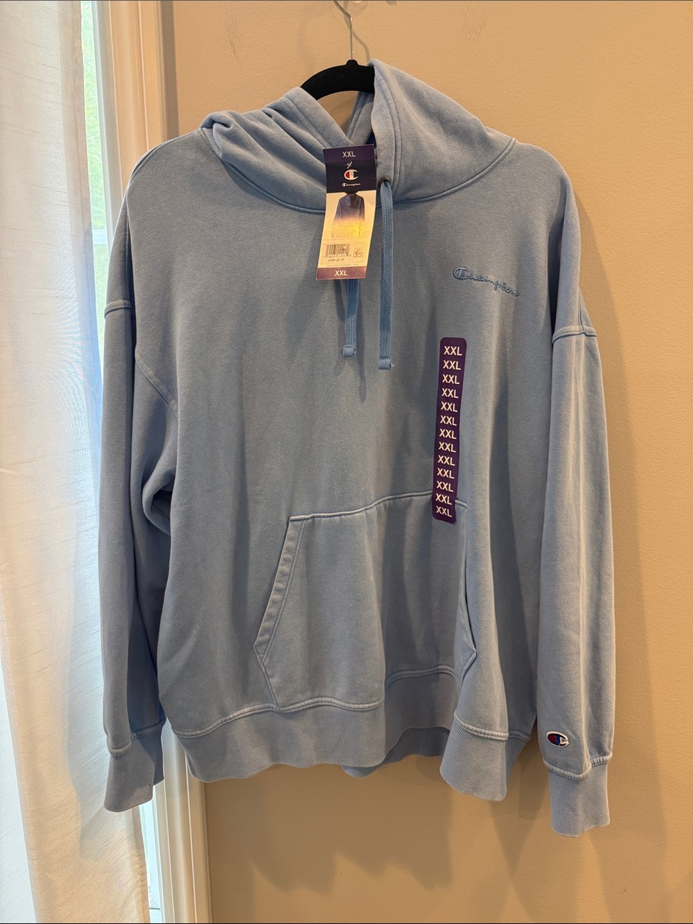 Champion woman’s Light Blue Hoodie Sweatshirt -hoodie XXL